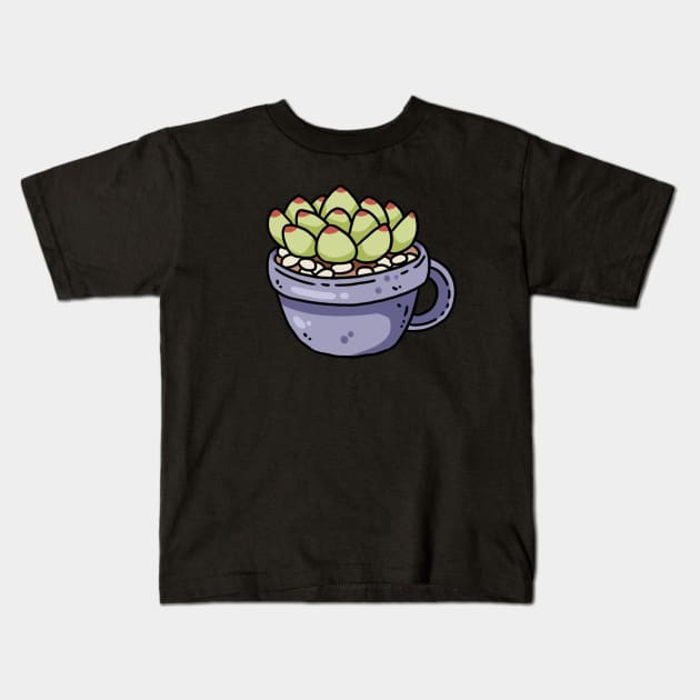 Succulent in a Cup Kids T-Shirt by oixxoart